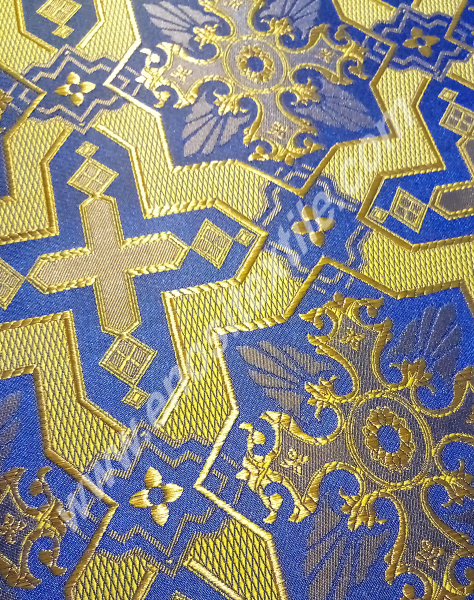 KL-024 Blue-Gold Brocade Fabrics